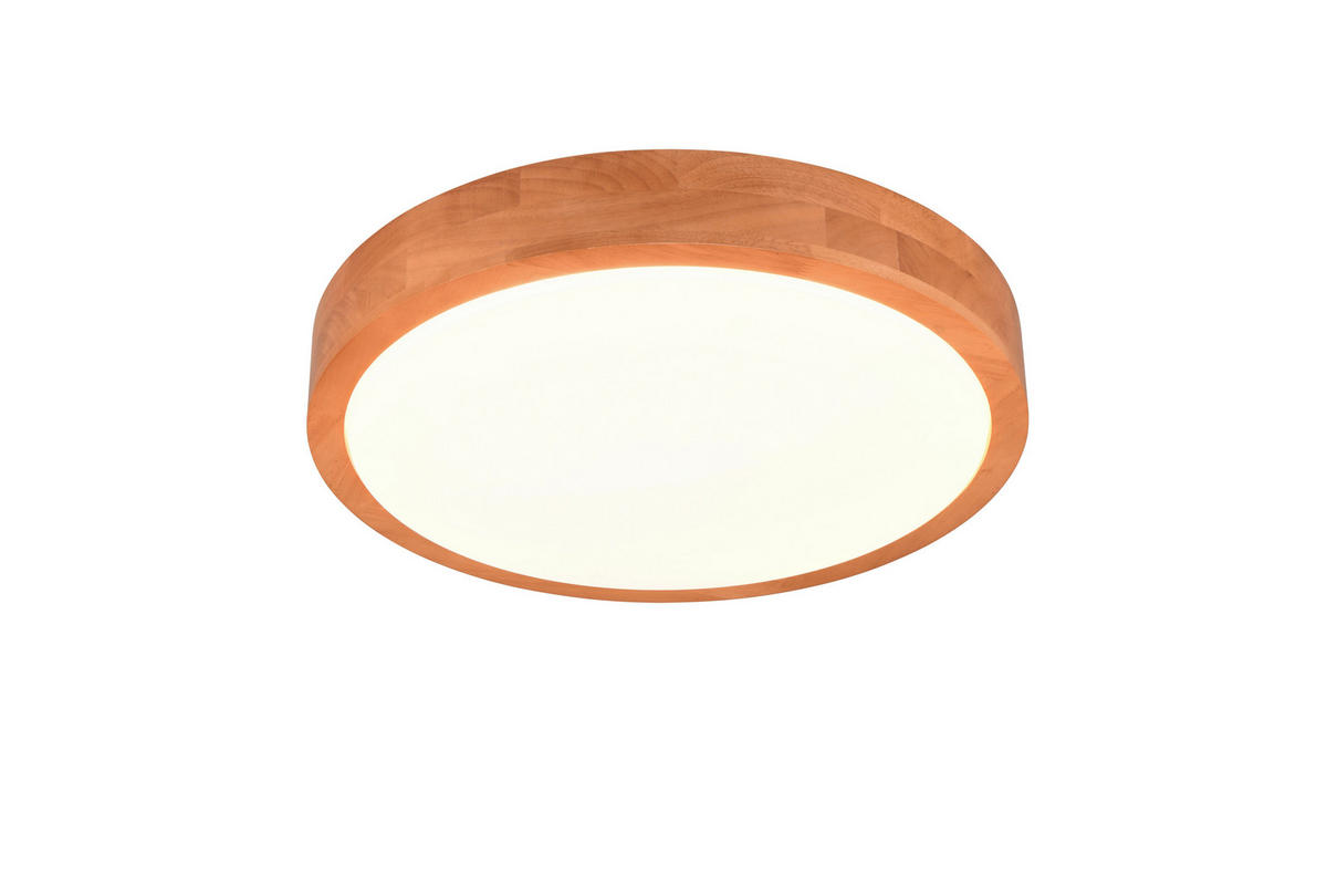 STROPNA LED-SVETILKA  ISEO 24 W//3000 K/230 V/ - bela/rjava, Basics, umetna masa/les (40/7cm)