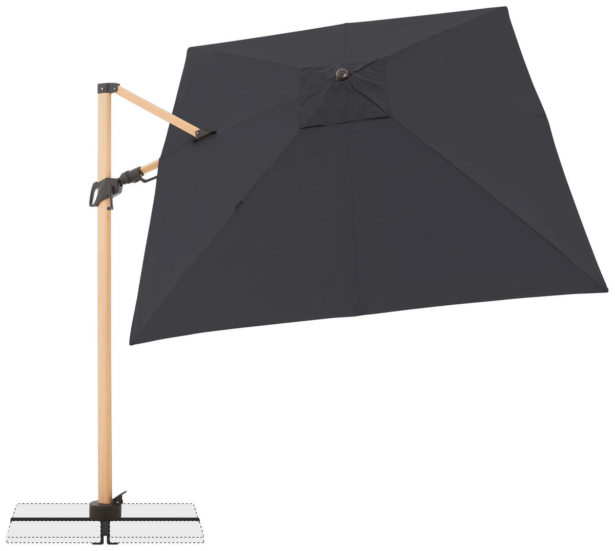 AMPELSCHIRM 300X220 cm Anthrazit  - Eschefarben/Anthrazit, Basics, Textil/Metall (300/220cm) - Doppler