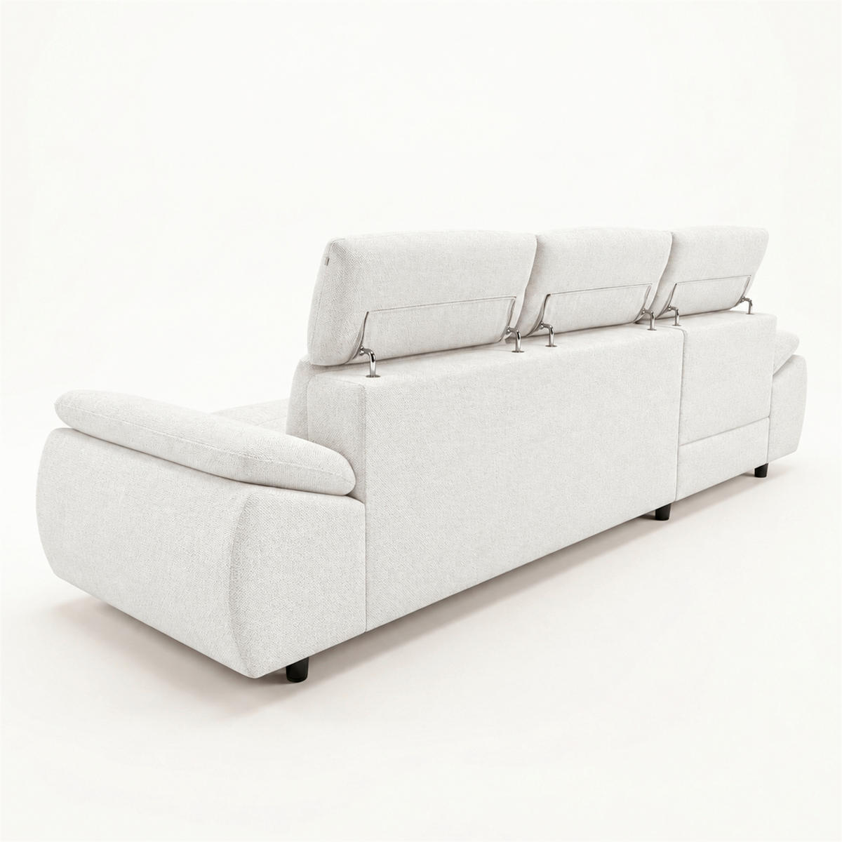ECKSOFA  Struktur Creme, Weiss  - Weiss/Creme, Basics, Holz/Holzwerkstoff (281/166cm) - MID.YOU