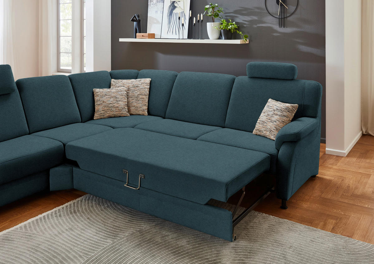 ECKSOFA  in Flachgewebe Opal  287/269 cm  - Opal/Schwarz, KONVENTIONELL, Textil/Metall (287/269cm) - Beldomo System