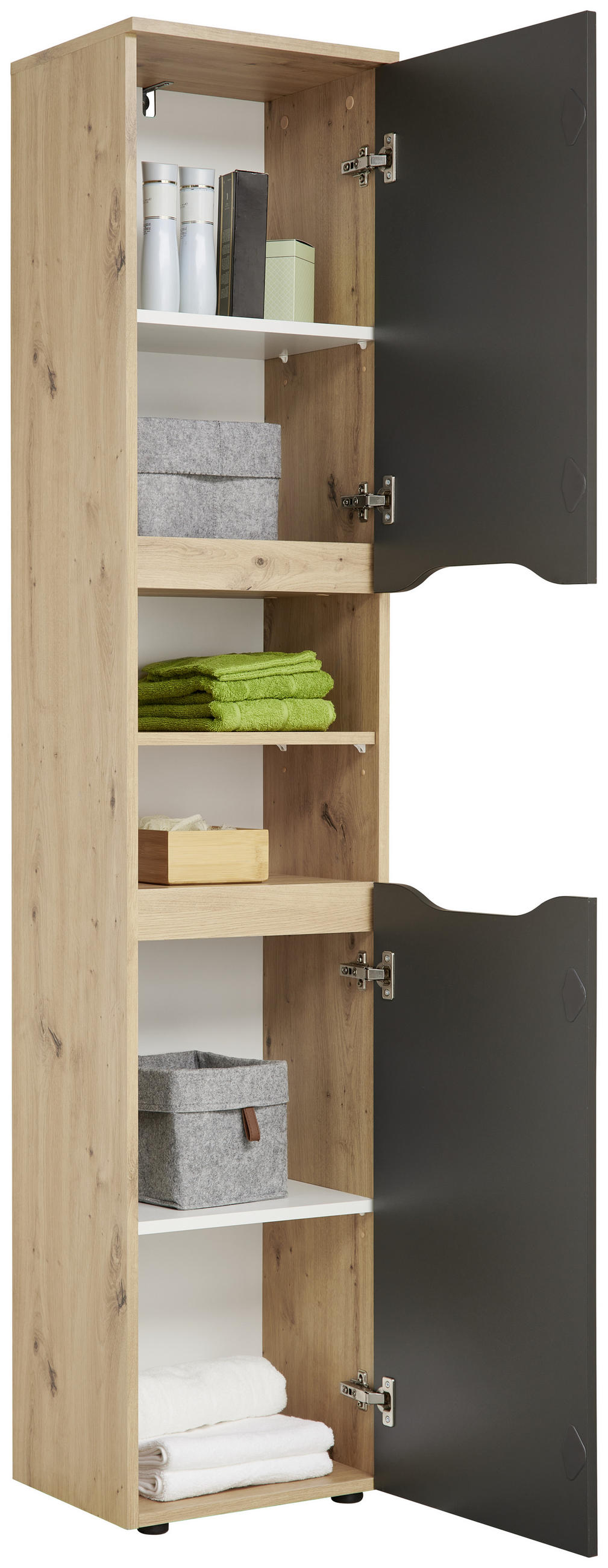 HOCHSCHRANK 40/190/32 cm  - Anthrazit/Schwarz, MODERN, Holzwerkstoff/Kunststoff (40/190/32cm) - MID.YOU
