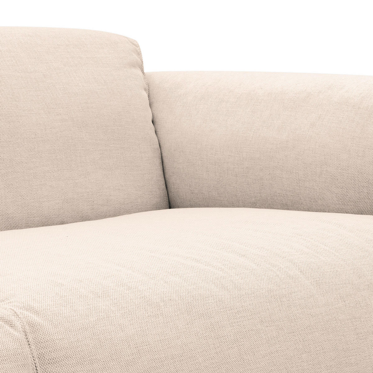 ECKSOFA Beige Webstoff  - Beige/Schwarz, Design, Kunststoff/Textil (290/171cm) - home24