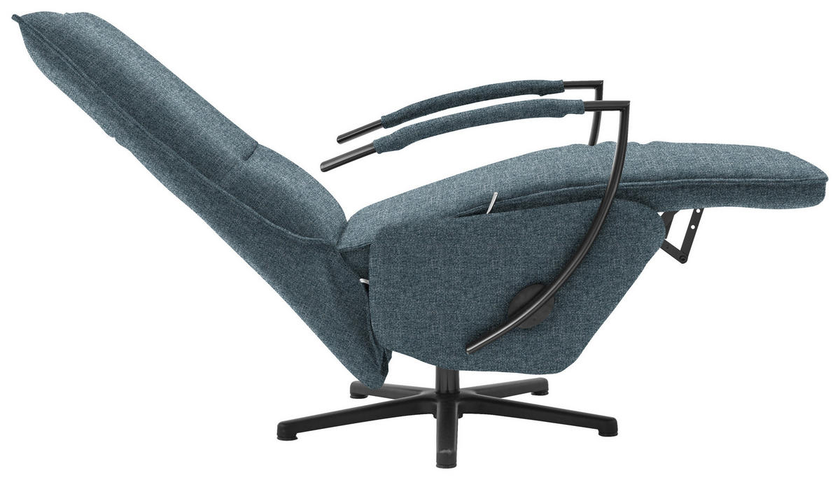 RELAXSESSEL in Textil Blau, Schwarz  - Blau/Schwarz, Design, Textil/Metall (66/110-114/84cm) - Moderano