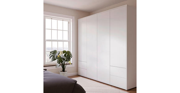 DREHTÜRENSCHRANK 224/214/60 cm,  in Weiß, 4-türig  - Weiß, Trend, Holzwerkstoff (224/214/60cm) - Carryhome