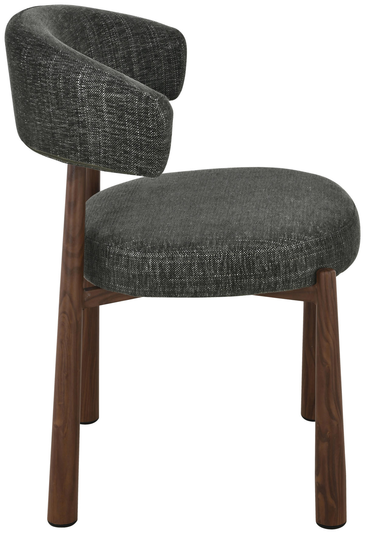 STUHL   Leinenoptik  Grau  - Walnussfarben/Grau, MODERN, Holz/Textil (47/81/50cm) - Livetastic