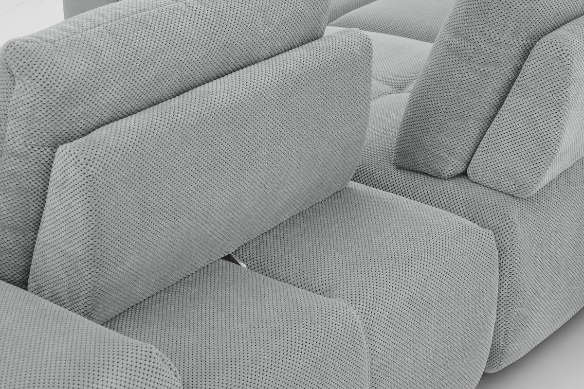 ECKSOFA in Velours Grau  - Schwarz/Grau, Design, Kunststoff/Textil (236/326cm) - Xora