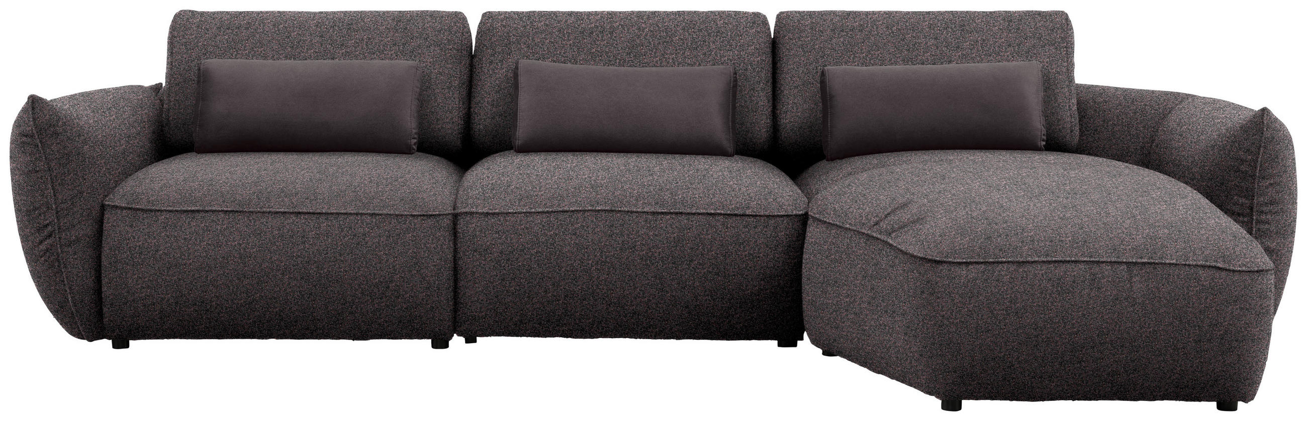 ECKSOFA  in Chenille Dunkelbraun  340/190 cm  - Dunkelbraun/Schwarz, Design, Kunststoff/Textil (340/190cm) - Belluti