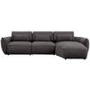 ECKSOFA  in Chenille Dunkelbraun  340/190 cm  - Dunkelbraun/Schwarz, Design, Kunststoff/Textil (340/190cm) - Belluti