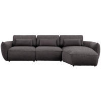 ECKSOFA  in Chenille Dunkelbraun  340/190 cm  - Dunkelbraun/Schwarz, Design, Kunststoff/Textil (340/190cm) - Belluti