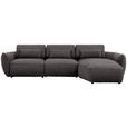 ECKSOFA  in Chenille Dunkelbraun  340/190 cm  - Dunkelbraun/Schwarz, Design, Kunststoff/Textil (340/190cm) - Belluti