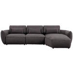 ECKSOFA  in Chenille Dunkelbraun  340/190 cm  - Dunkelbraun/Schwarz, Design, Kunststoff/Textil (340/190cm) - Belluti