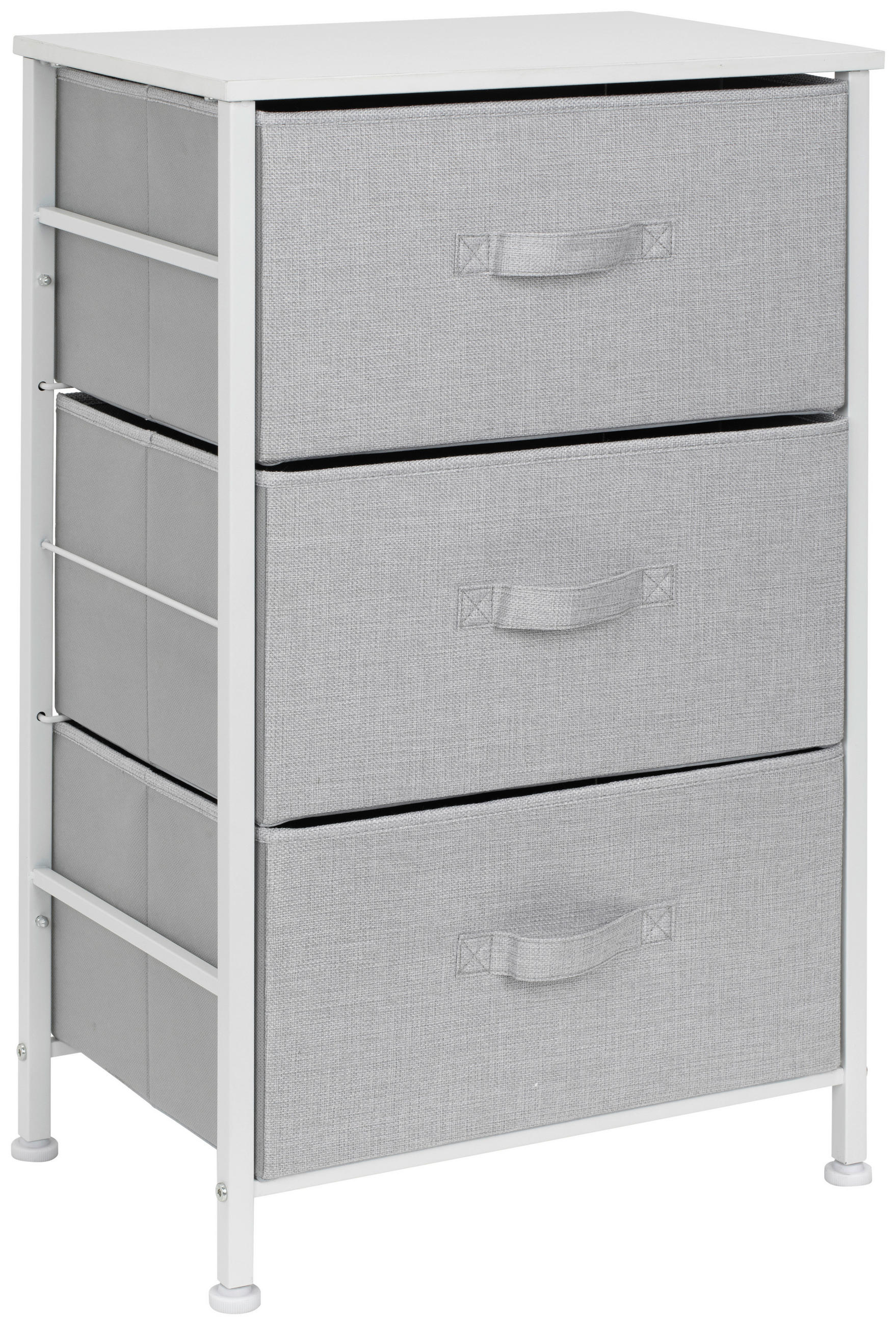 KOMMODE  in 45/71.5/30 cm  - Weiß/Grau, MODERN, Holzwerkstoff/Textil (45/71.5/30cm) - PBJ