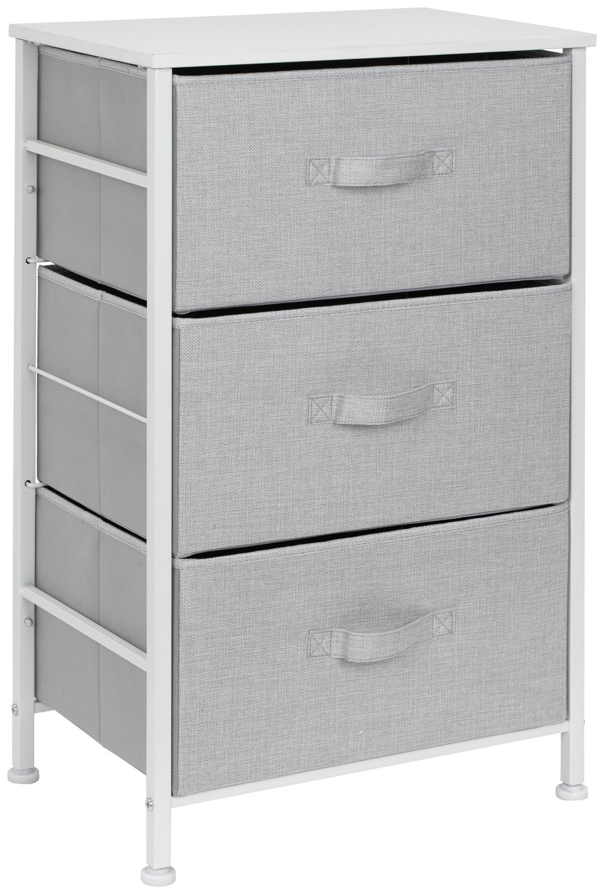 KOMODA, šedá, bílá, 45/71.5/30 cm - šedá/bílá, Moderní, kov/kompozitní dřevo (45/71.5/30cm) - PBJ