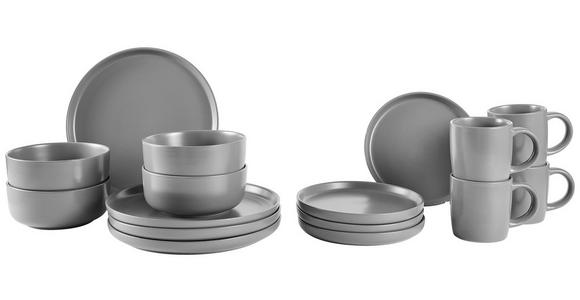 KOMBISERVICE Grau Salerno 16-teilig 4 Personen  - Grau, Trend, Keramik - Novel