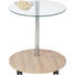 BEISTELLTISCH oval Klar, Sonoma Eiche - Klar/Sonoma Eiche, Design, Glas/Kunststoff (52/45/42cm)