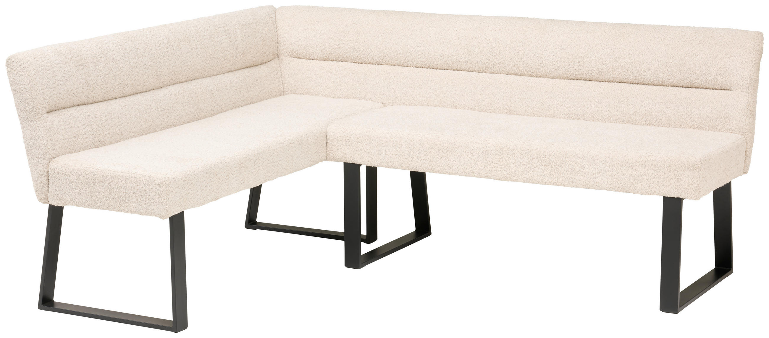 ECKBANK 150/190 cm  in Beige  - Beige/Schwarz, KONVENTIONELL, Textil/Metall (150/190cm) - MID.YOU