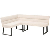 ECKBANK 150/190 cm Webstoff, Bouclé Beige   - Beige/Schwarz, KONVENTIONELL, Textil/Metall (150/190cm) - MID.YOU