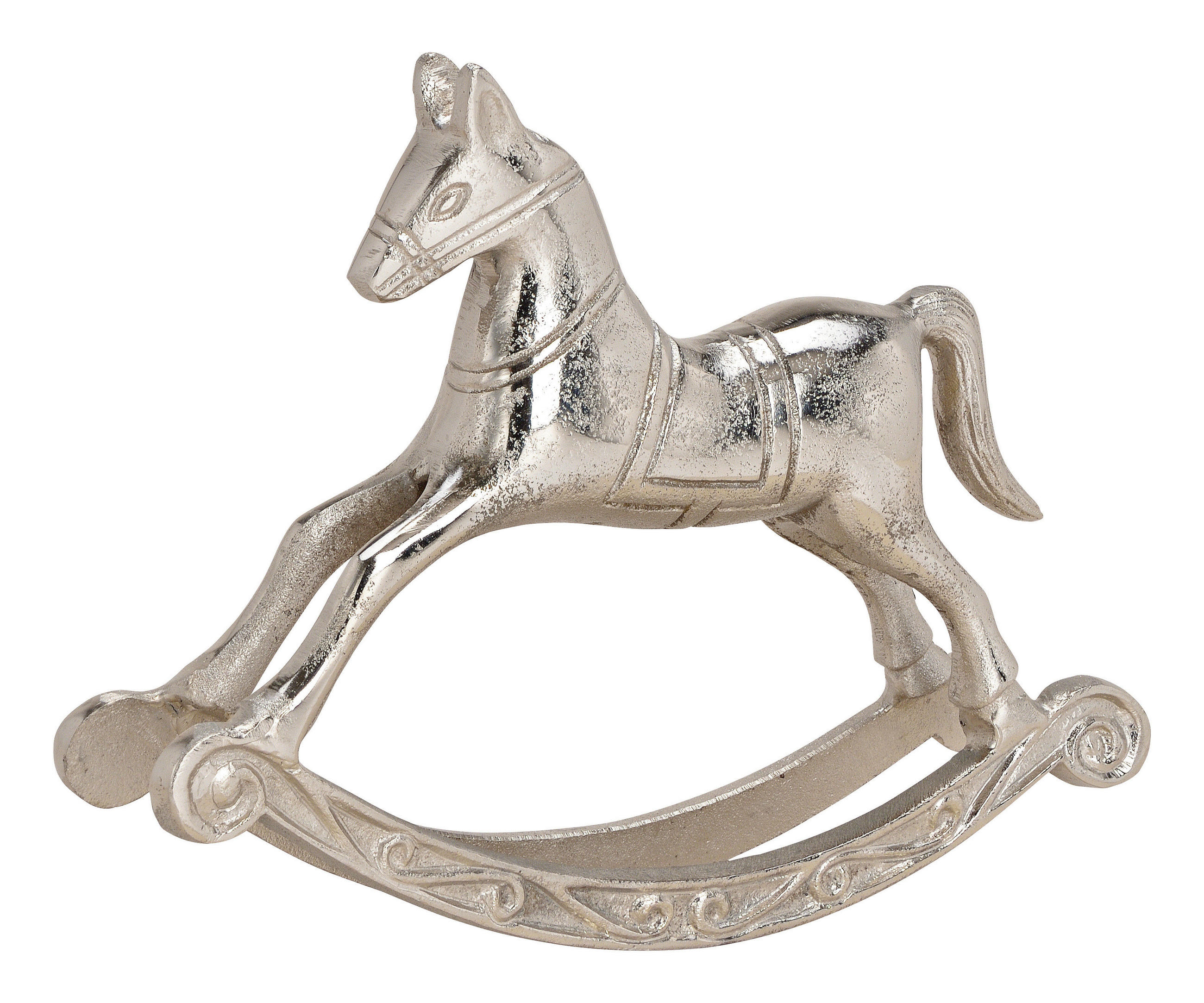 SCHAUKELPFERD - Silberfarben, KONVENTIONELL, Metall (27/22/5cm)