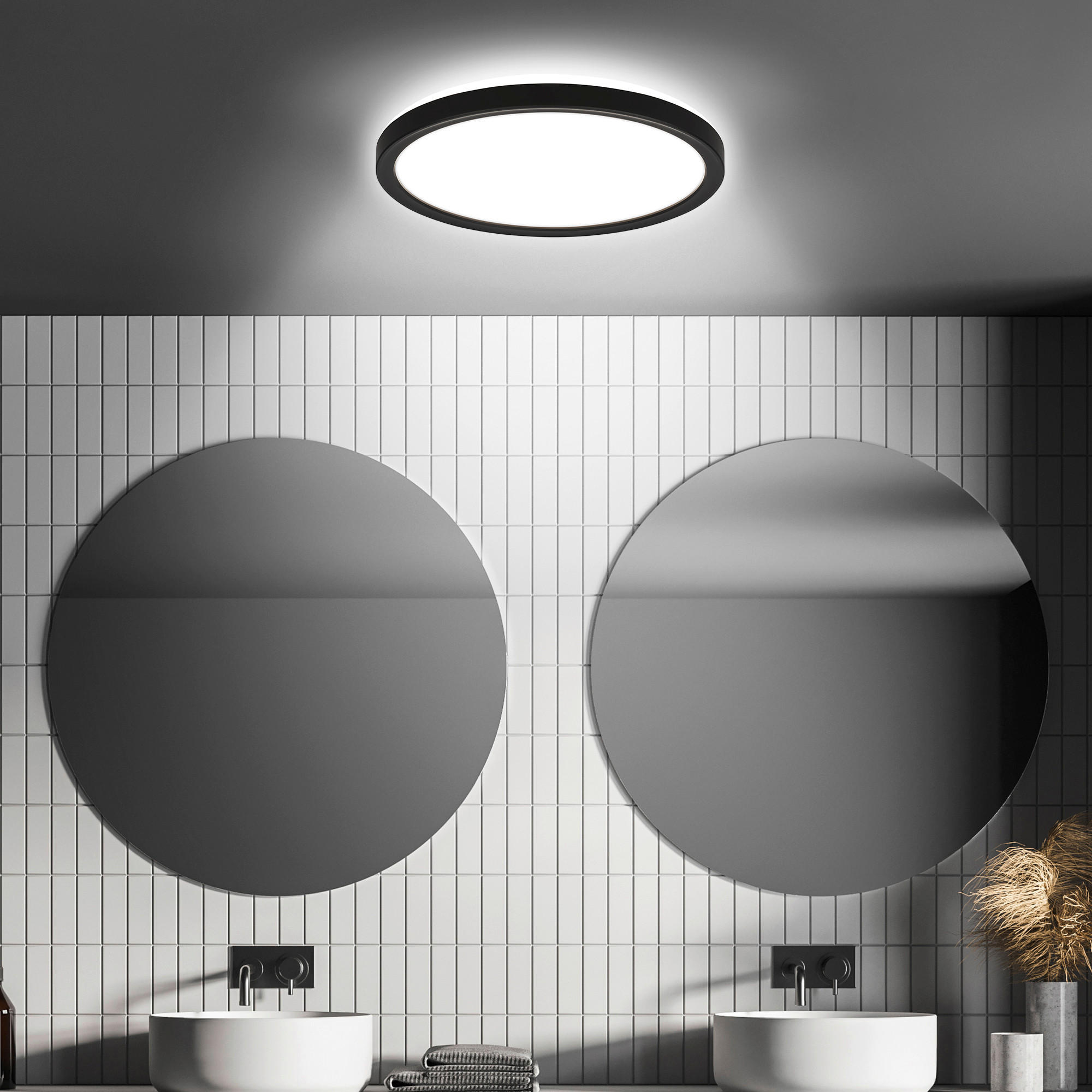 STROPNA KOPAL. LED-SVETILKA  MOVE      24/3 cm     4000 K - črna, Basics, umetna masa (24/3cm)