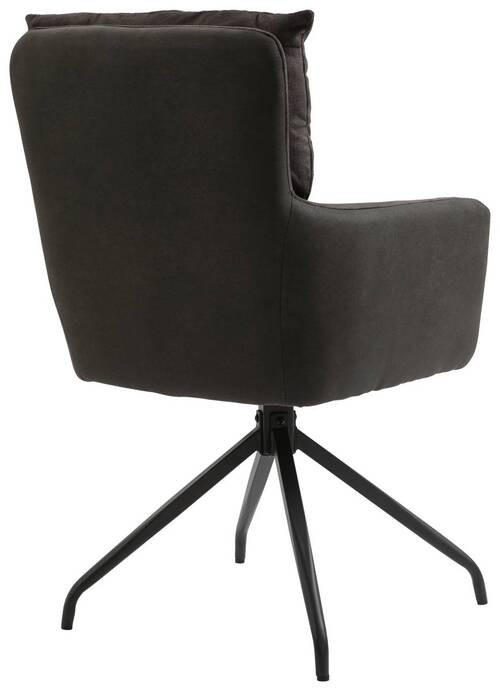 SCAUN CU BRAȚE in negru, maro închis  - maro închis/negru, Design, metal/textil (60/92/67cm) - Livetastic