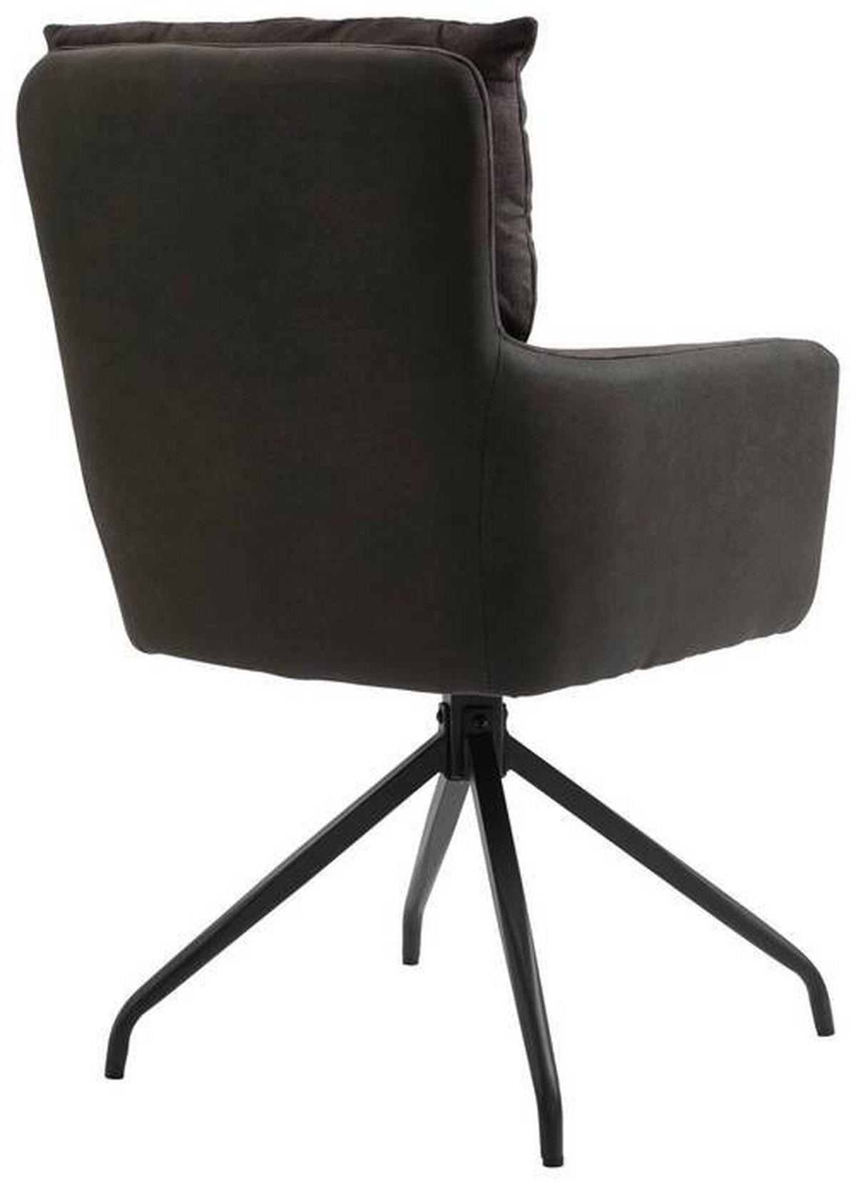 SCAUN CU BRAȚE in negru, maro închis  - maro închis/negru, Design, metal/textil (60/92/67cm) - Livetastic