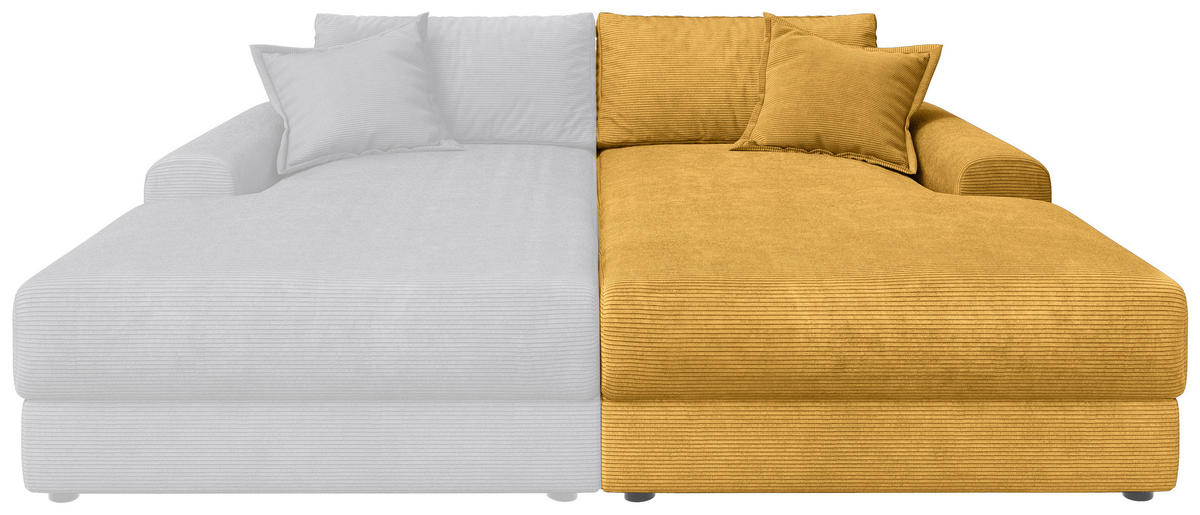 BIGSOFA Cord Senfgelb  - Senfgelb/Schwarz, MODERN, Kunststoff/Textil (117/93/190cm) - Carryhome