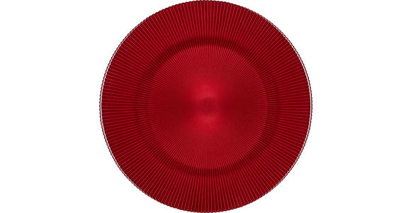PLATZTELLER 34 cm - Rot, KONVENTIONELL, Glas (34cm) - Novel