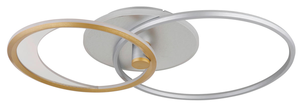 LED-DECKENLEUCHTE    81/51/11 cm  - Klar/Silberfarben, Basics, Kunststoff/Metall (81/51/11cm) - Globo