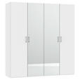 DREHTÜRENSCHRANK  in Weiß  - Chromfarben/Weiß, Design, Glas/Holzwerkstoff (203/195/59cm) - Carryhome