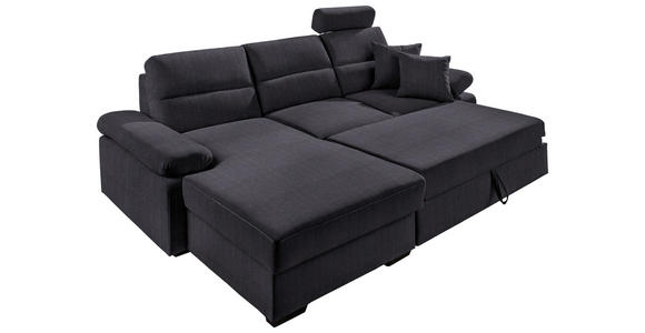 ECKSOFA Anthrazit Webstoff  - Dunkelbraun/Anthrazit, KONVENTIONELL, Kunststoff/Textil (166/258cm) - Cantus