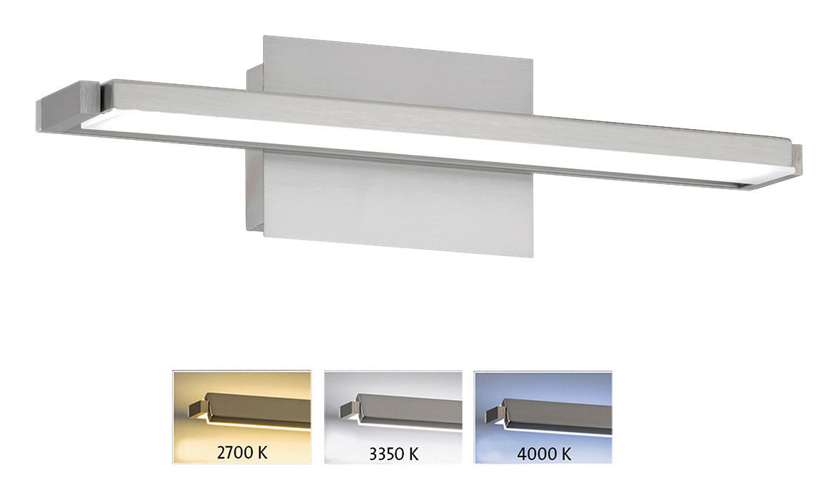 LED-WANDLEUCHTE   - Weiß/Nickelfarben, Basics, Leder/Kunststoff (10/40/11cm)