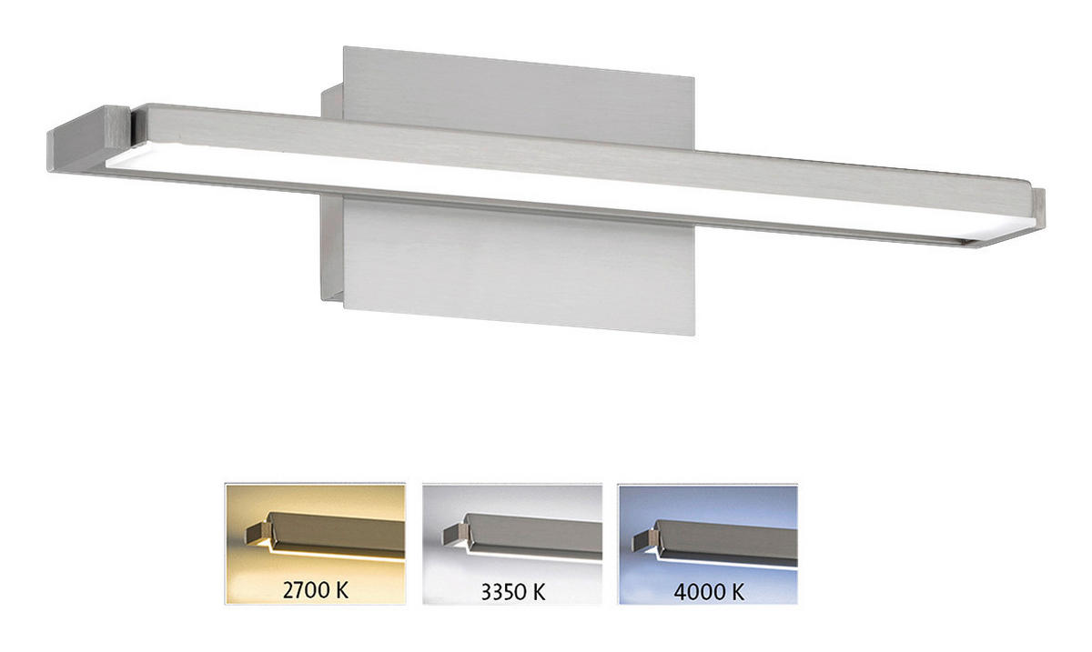 LED-WANDLEUCHTE   - Weiß/Nickelfarben, Basics, Leder/Kunststoff (10/40/11cm)