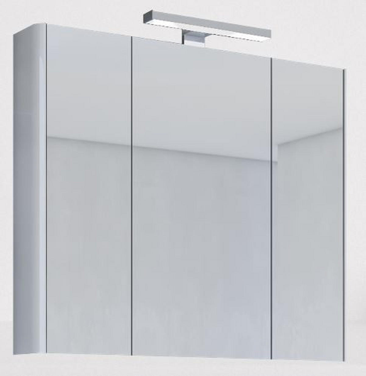 ORMARIĆ SA OGLEDALOM  bela  - bela, Moderno, staklo/pločasti materijal (80/74/15cm)