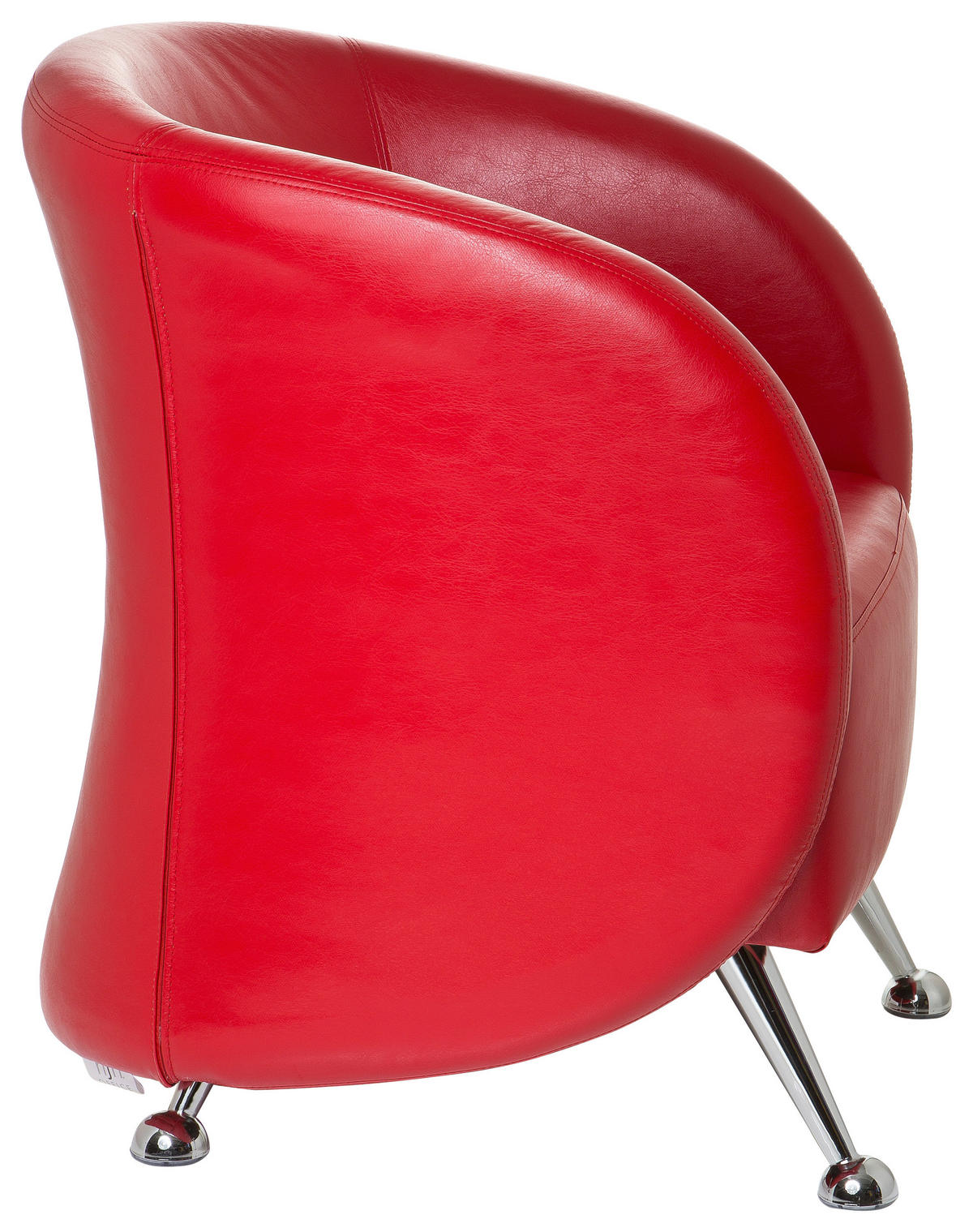 SESSEL Lederlook Rot    - Chromfarben/Rot, MODERN, Textil/Metall (60/85/50cm) - MID.YOU