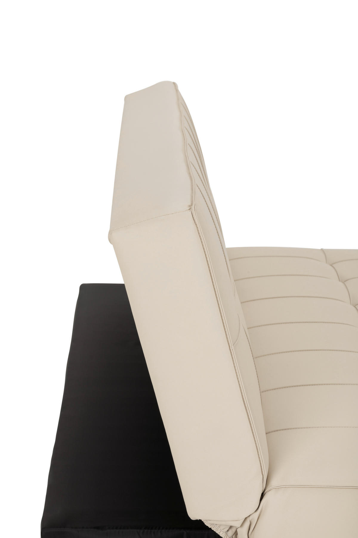 SCHLAFSOFA Lederlook Creme  - Silberfarben/Creme, Basics, Textil/Metall (179/74/91cm) - P & B