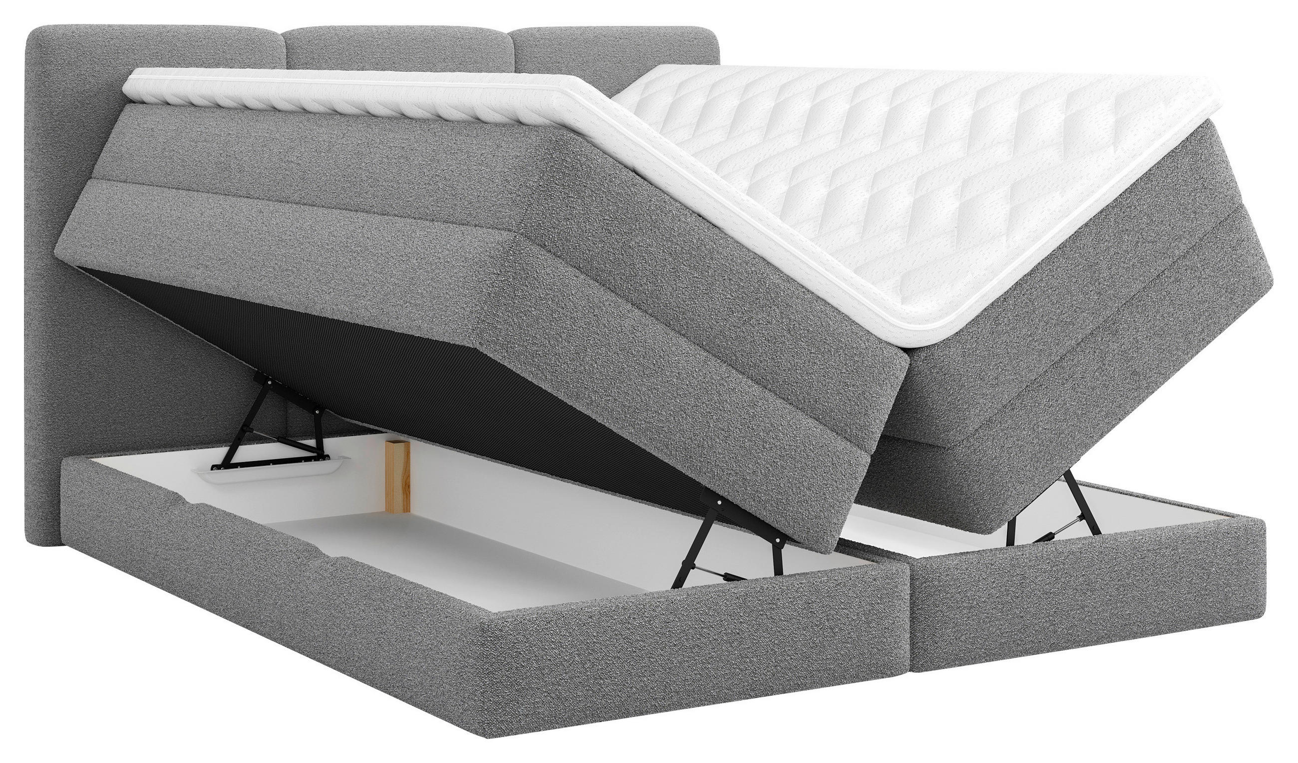 BOXSPRINGBETT 160/200 cm  in Anthrazit  - Anthrazit/Schwarz, MODERN, Holz/Holzwerkstoff (160/200cm) - MID.YOU