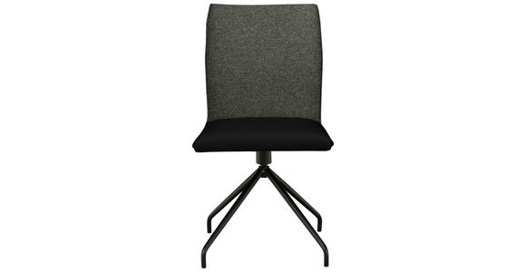STUHL  , Stoffauswahl, Typenauswahl, Sitzfläche 360° drehbar  , Webstoff, Mikrofaser  ,  - Schwarz, Design, Textil/Metall (49/91/60cm) - Moderano
