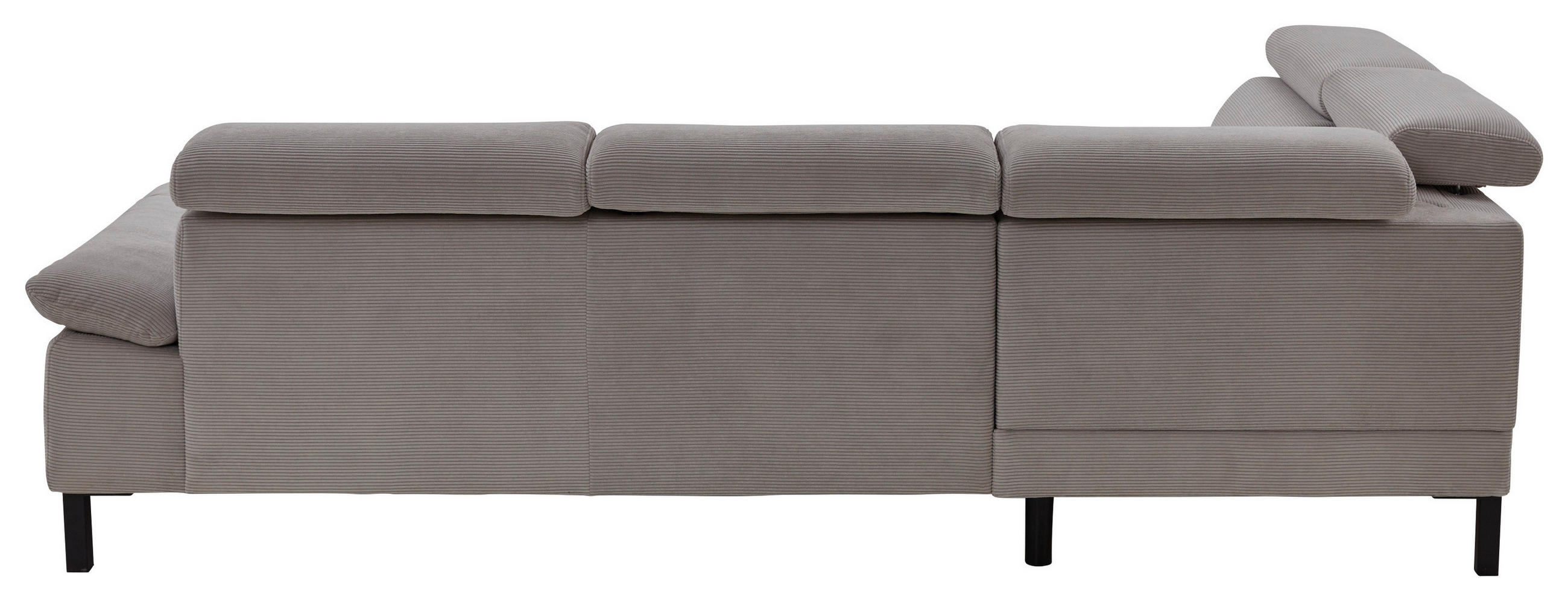 ECKSOFA in Cord Grau  - Schwarz/Grau, Design, Holzwerkstoff/Textil (217/272cm) - Pure Home Comfort