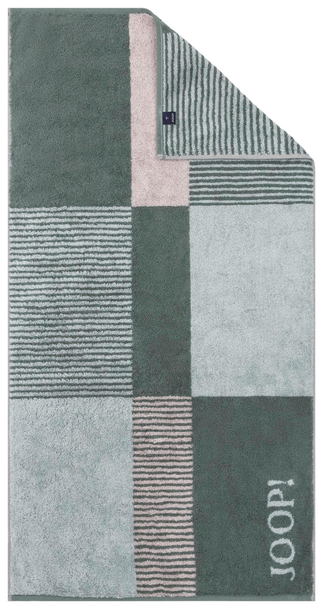 DUSCHTUCH DIVIDED SQUARES 80/150 cm - Grün, Basics, Textil (80/150cm) - Joop!