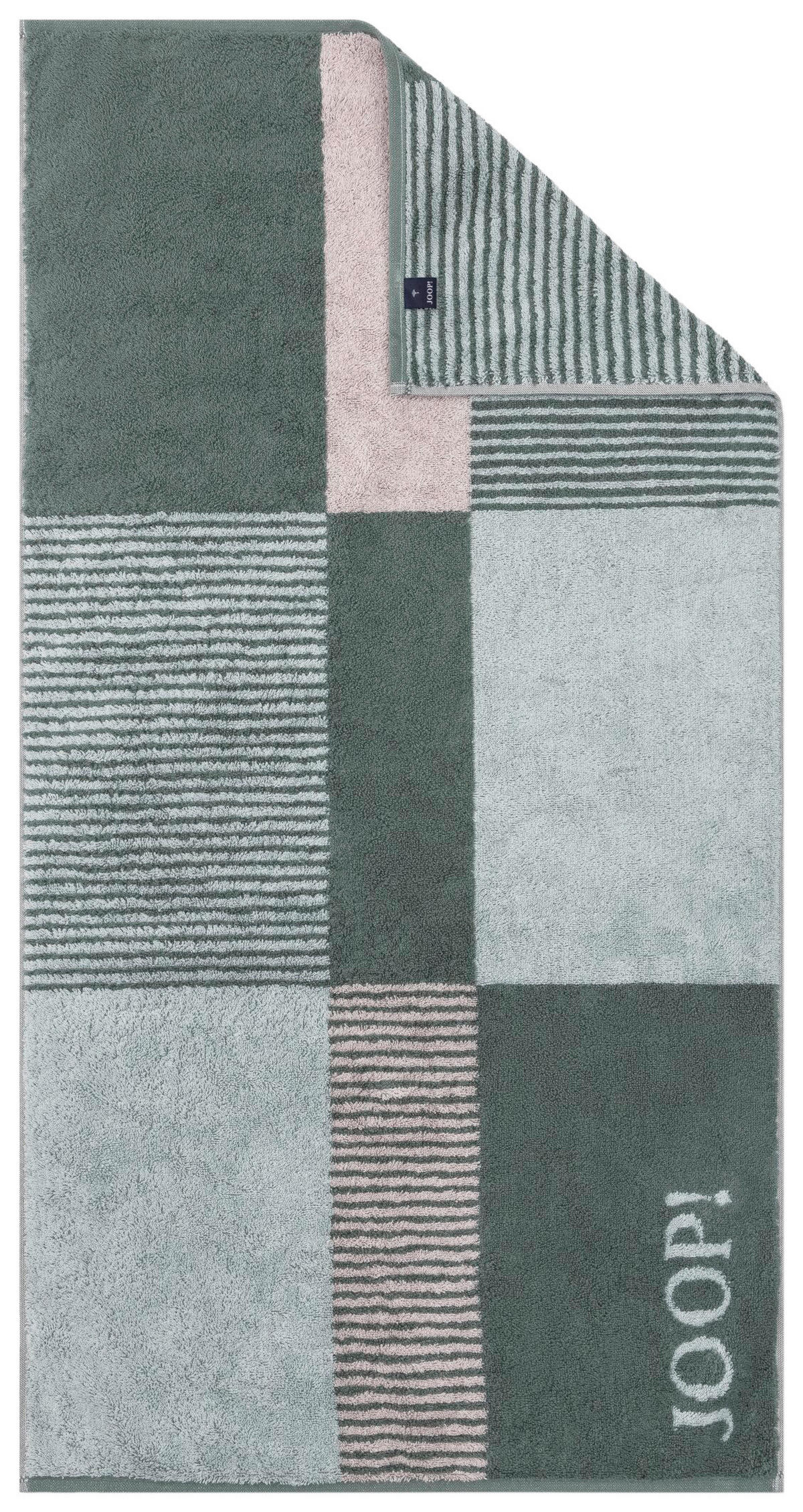 DUSCHTUCH DIVIDED SQUARES 80/150 cm  - Grün, Basics, Textil (80/150cm) - Joop!