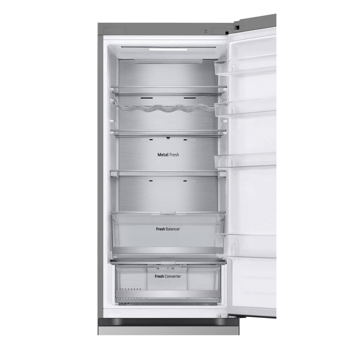 KÜHL-GEFRIER-KOMBINATION 59.5/203/75 cm GBV7270CPY  - Edelstahlfarben, Trend, Glas/Kunststoff (59.5/203/75cm) - LG