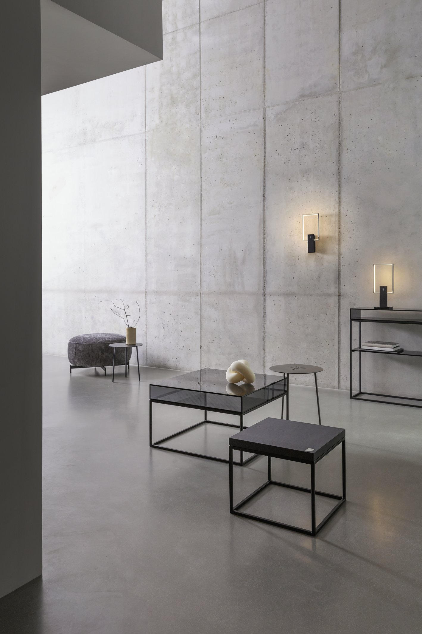 LED-TISCHLEUCHTE Cube Lights 19/1,6/44 cm - Chromfarben/Schwarz, Design, Kunststoff/Metall (19/1,6/44cm) - Joop!