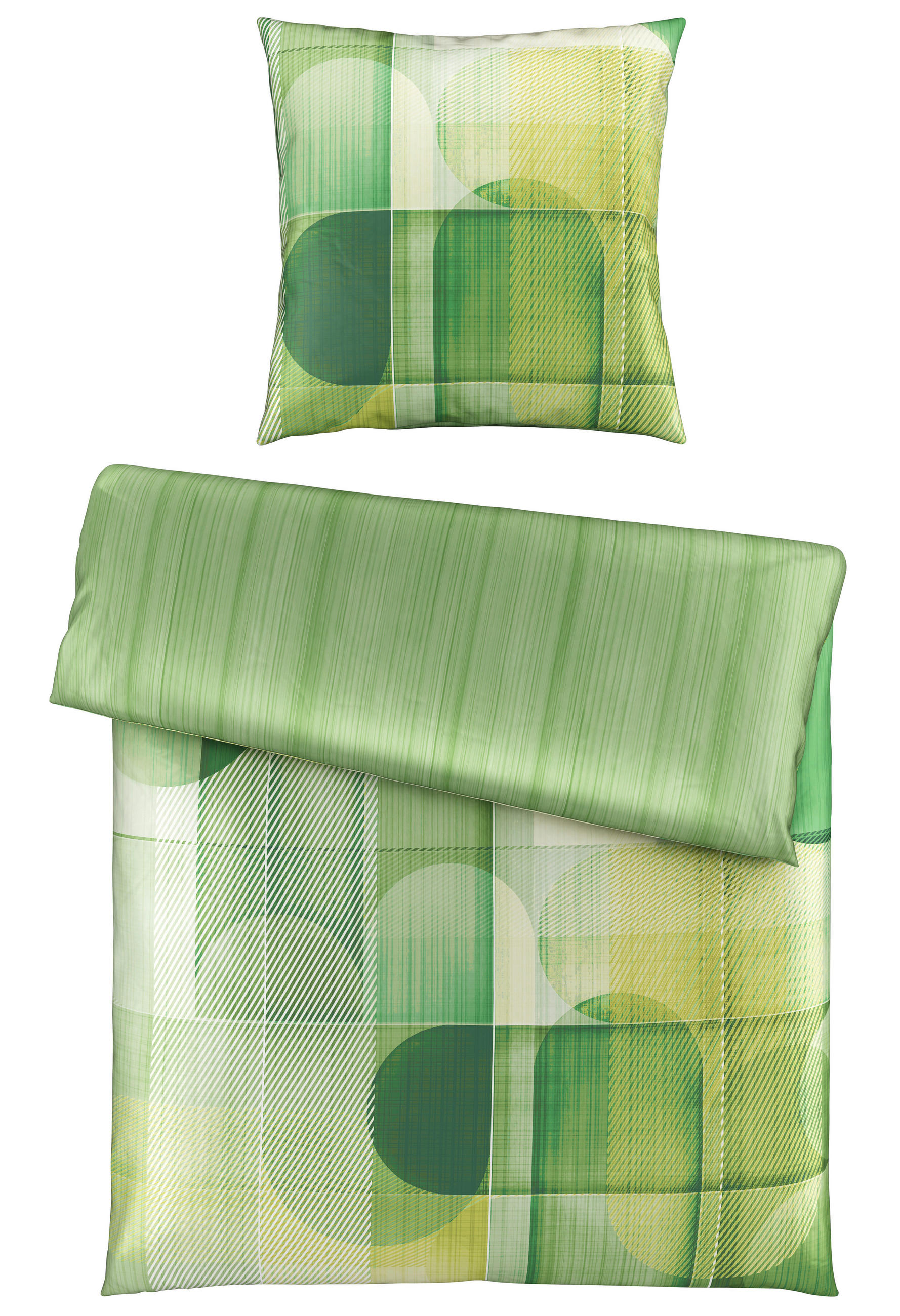 WENDEBETTWÄSCHE Satin 155/220 cm  - Grün, Design, Textil (155/220cm) - Esposa