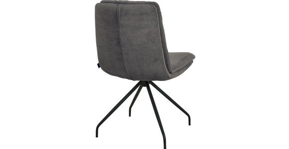 STUHL - Anthrazit/Schwarz, Design, Textil/Metall (49/90/68cm) - Johann Jakob