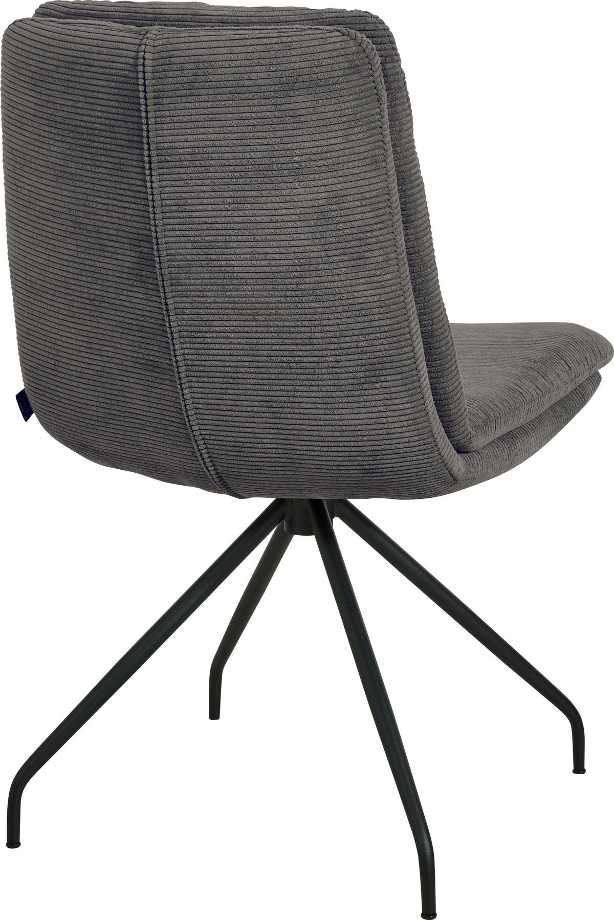 STUHL  in Cord  - Anthrazit/Schwarz, Design, Textil/Metall (49/90/68cm) - Johann Jakob