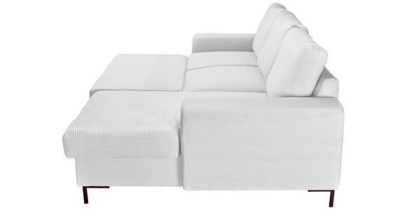 ECKSOFA Naturfarben Cord Rückenkissen, Bettkasten, Schlaffunktion, Rücken echt, Liegefläche im Originalstoff  - Schwarz/Naturfarben, KONVENTIONELL, Textil/Metall (240/150cm) - Carryhome