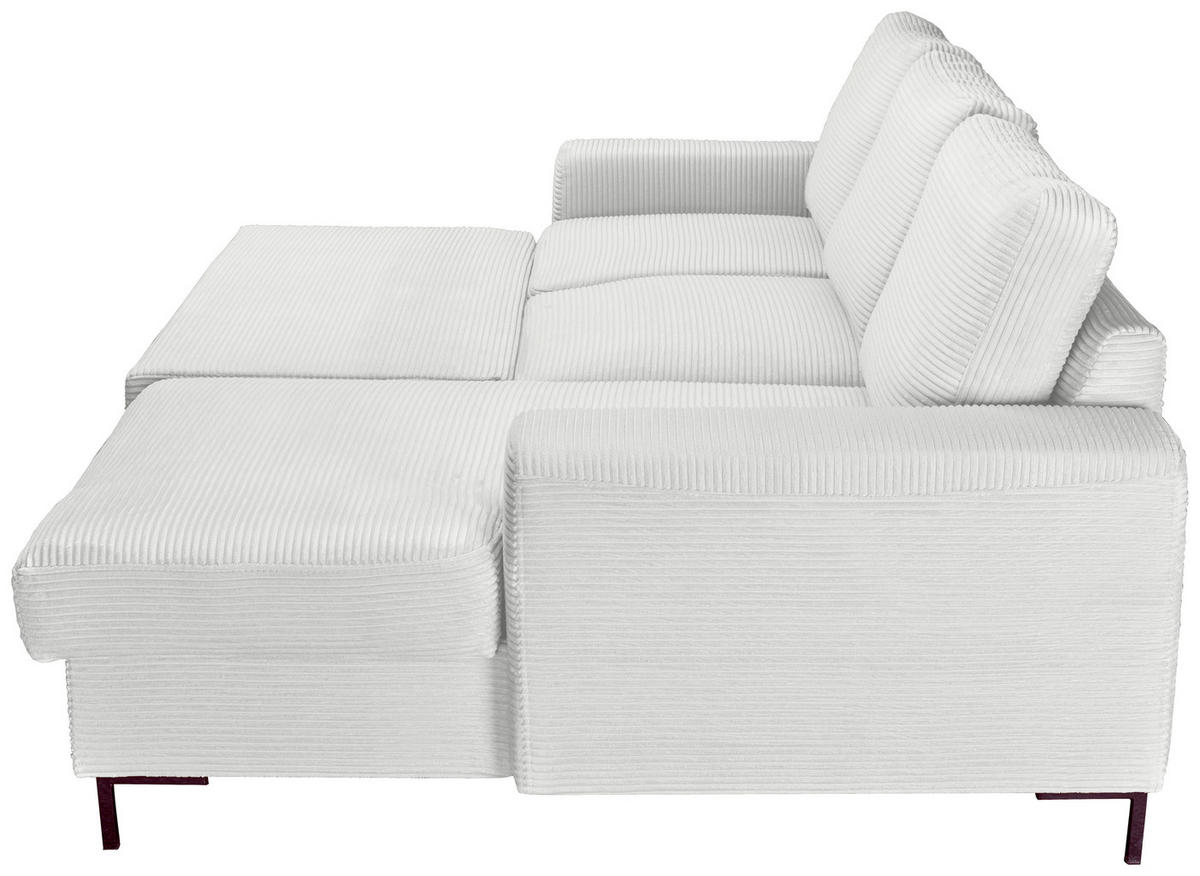 ECKSOFA Naturfarben Cord  - Schwarz/Naturfarben, KONVENTIONELL, Textil/Metall (240/150cm) - Carryhome
