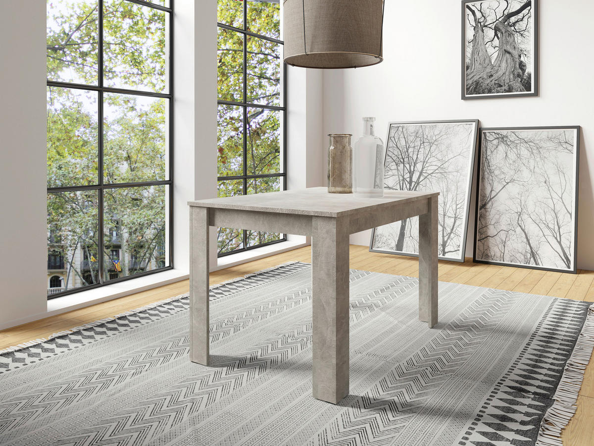 ESSTISCH 120/80/75 cm Nachbildung  Holzwerkstoff in verschiedenen Größen erhältlich, in verschiedenen Holzdekoren erhältlich, schnell aufzubauende und stabile Arbeitsfläche rechteckig Grau  - Grau, MODERN, Holzwerkstoff (120/80/75cm) - MID.YOU