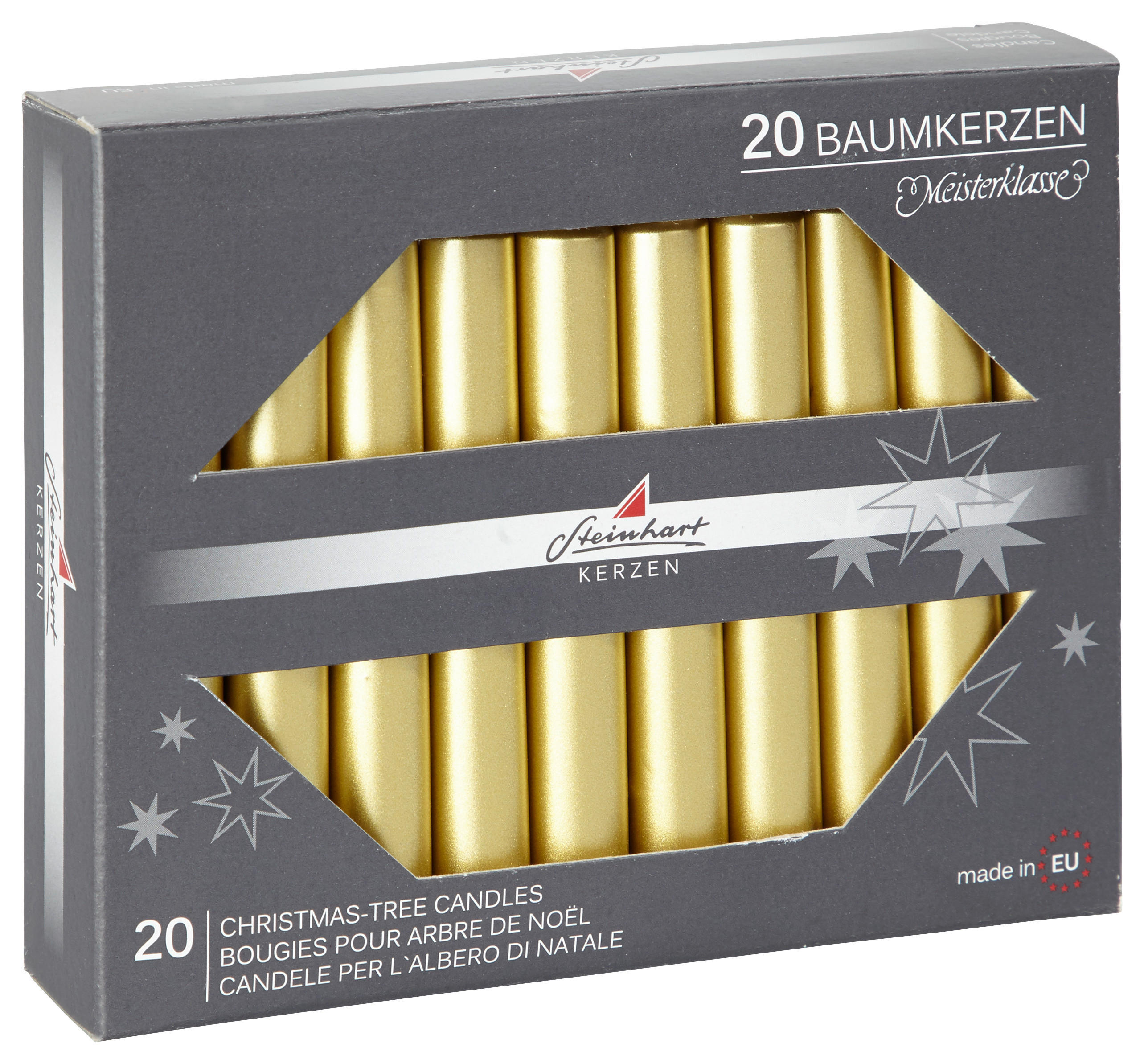 CHRISTBAUMKERZE  - Goldfarben, KONVENTIONELL (10cm)