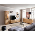WOHNWAND  in Eichefarben  267/205/50 cm  - Eichefarben/Schwarz, Natur, Glas/Holz (267/205/50cm) - Cantus